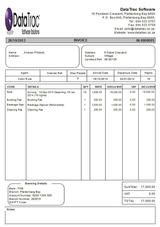 Guest Invoice Report